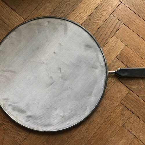 Handheld sieve strainer used, old, diameter 29 cm