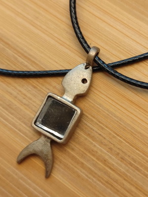 Fish pendant new, silver with mirror unisex design