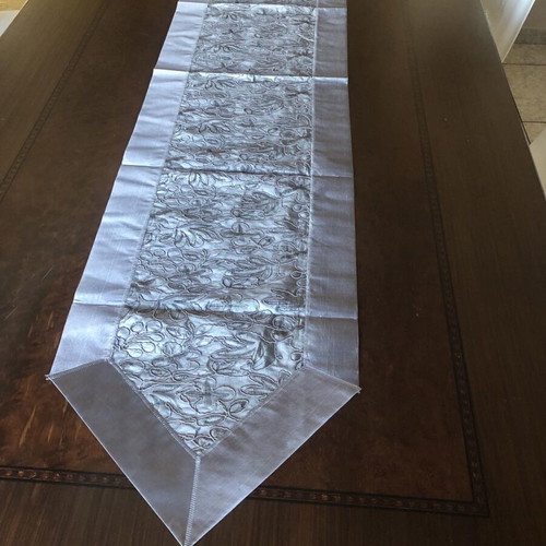 Table runner gray 40x180cm new with tassels on edges