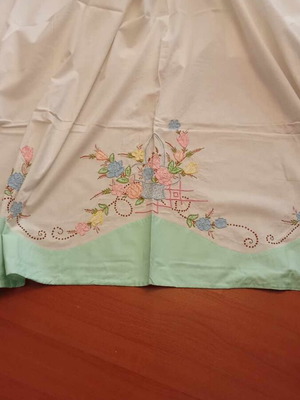 Embroidered double bed sheet new, cotton