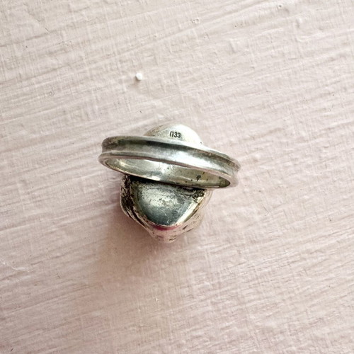 925 Silver Ring with Natural Nautilus Shell Vintage, Like New