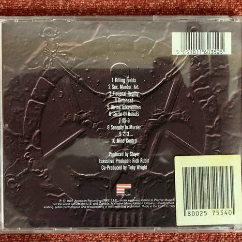 Slayer Divine Intervention CD like new, metal