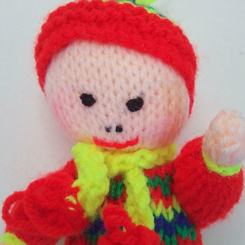 Crochet Winter knitted handmade doll used