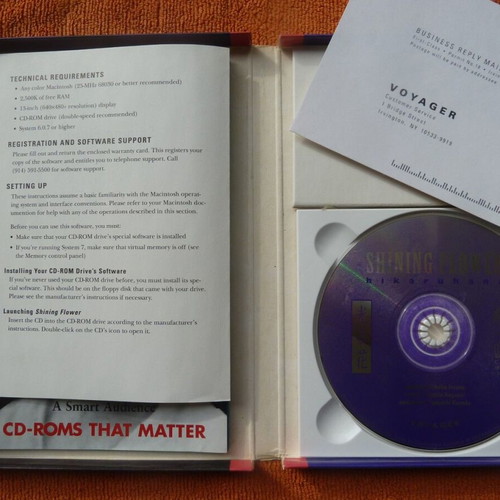 Vintage Mac CD-ROM Shining Flower by hikaruhana, new, Voyager edition (1990)