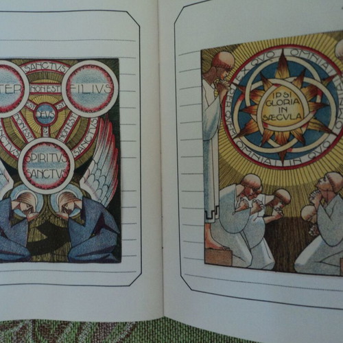 Album with over 50 used religious chromolithograph cards