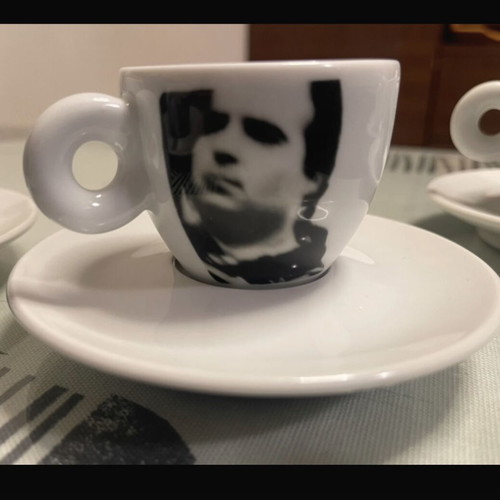 Illy espresso cups unused vintage set of 6 from 1997 by Mario Giacomelli