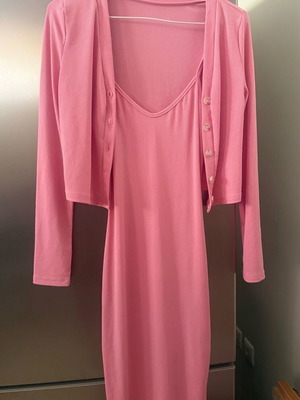 Dress and cardigan pink like new