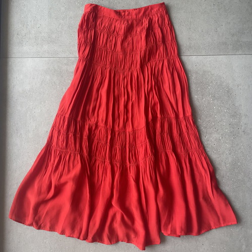 M&S women's red long skirt, size XS / 34