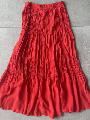 M&S women's red long skirt, size XS / 34
