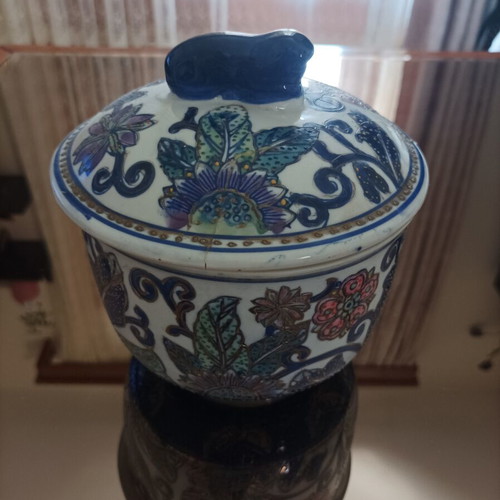 Delf handmade vintage ceramic vase and bowl set, like new