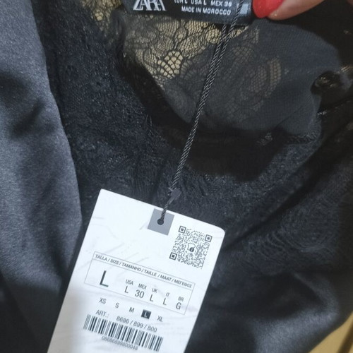 Zara satin dress, black, size L