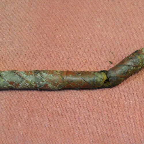 Leather officer whip from 1940s used, worn