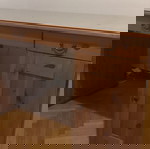 Γραφείο ΙΚΕΑ μασίφ ξύλο με τζάμι 1,50*65*73Υ