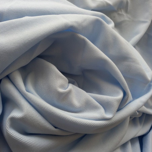 Light blue elastic piqué fabric, 2 meters