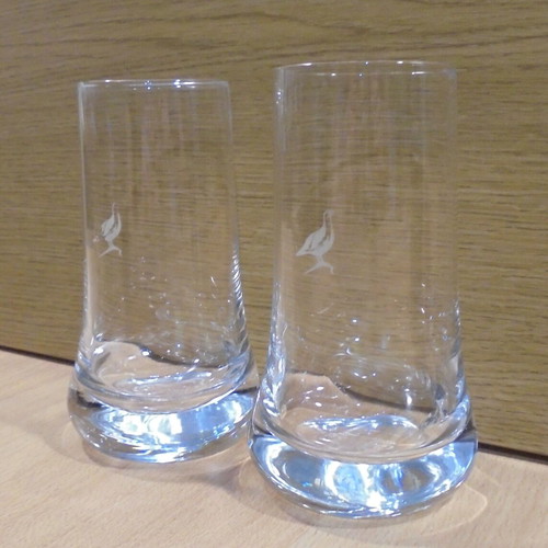Famous Grouse Scotch Whisky set of two used tall promotional glasses