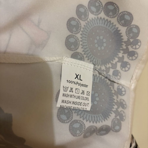Satin printed shirt with horses and chains, size S