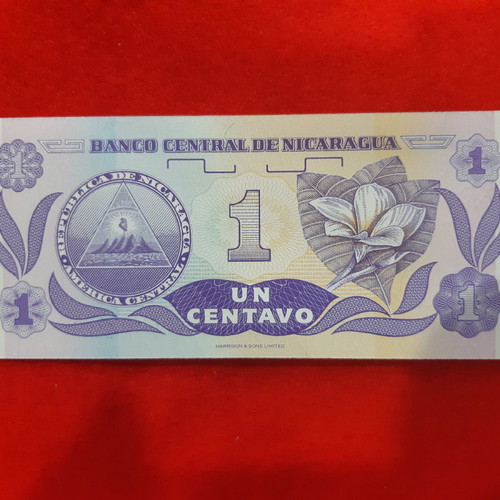 Nicaragua banknote 1 Centavo 1991 new, uncirculated