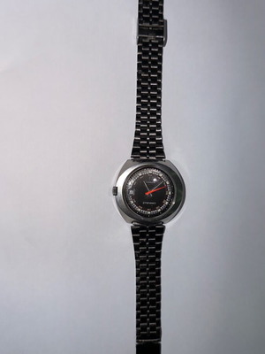 Caravelle By Bulova 1972 μεταχειρισμένο αυτόματο ρολόι με γκρι ασημί μπρασελέ