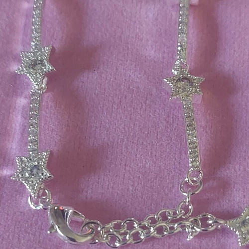 A.L.E. silver bracelet with star design and white zirconia, size 18-21