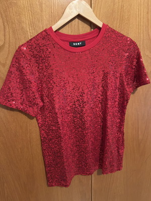 DKNY red blouse like new, size XS