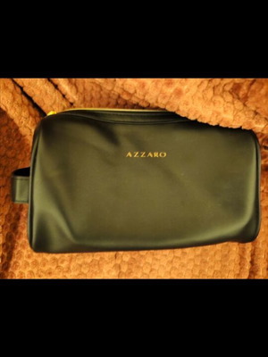 Azzaro leather toiletry bag new, black