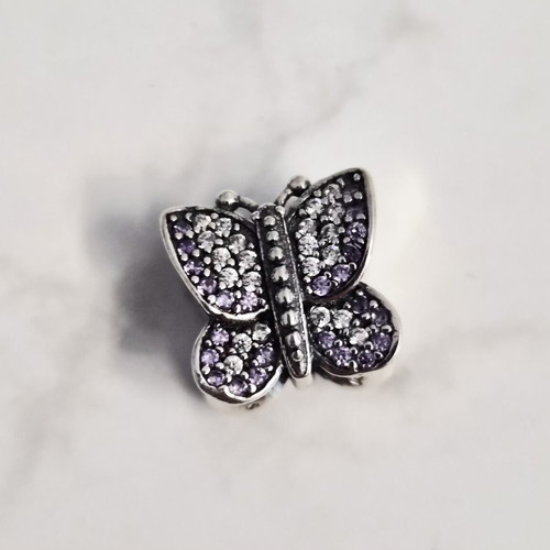 Pandora Charm Sparkling Butterfly new, sterling silver with cubic zirconia