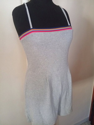 Bershka cotton one-piece shorts like new, grey, size M