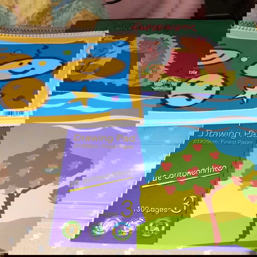 Блокчета за рисуване за малки деца с лепенки, комплект от 3 нови