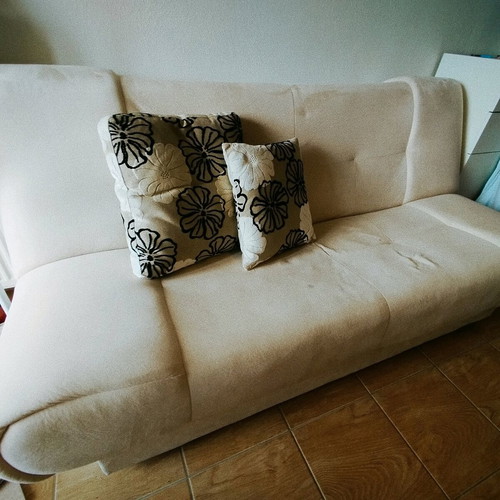 Marmaridis three-seater sofa used without armrests with alcantara fabric