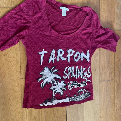 Bozzolo American T-shirt from Florida red Tarpon Springs large used