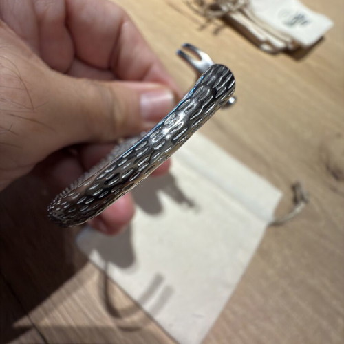 Elegatto Hammer Cuff Bracelet new, silver stainless steel