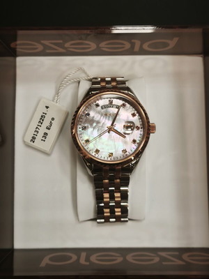 Breeze Two-Tone Women's Watch with Mother of Pearl Dial and Crystals, NOS