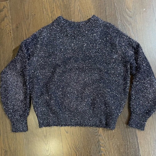 H&M sweater black with silver thread oversize XS like new