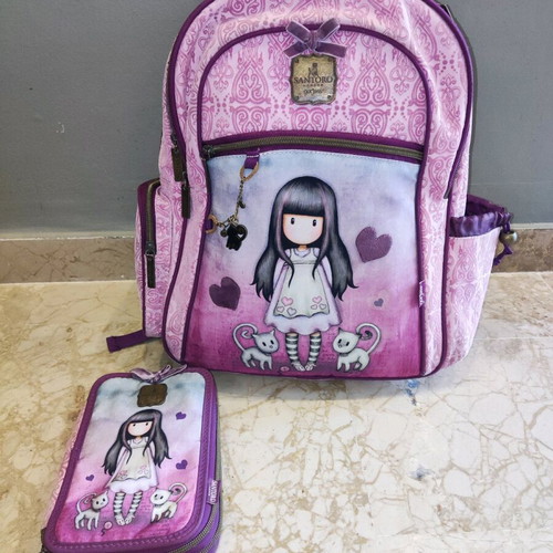 Santoro Gorjuss Tall Tales school backpack like new with pencil cases