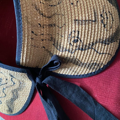 Hand-painted hat new, open top, folds easily