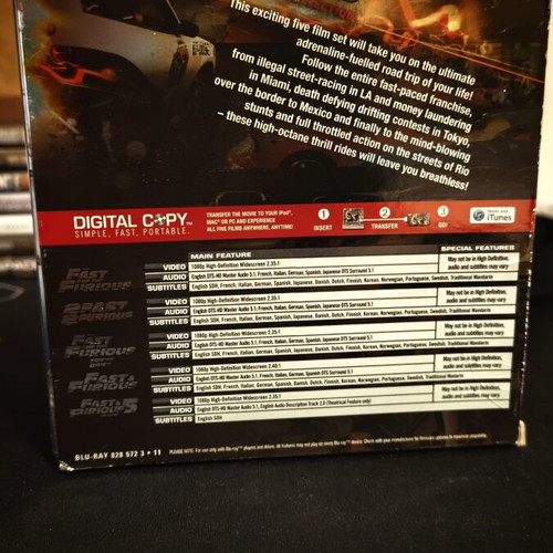 Fast & Furious Collection Blu-Ray like new with English subtitles