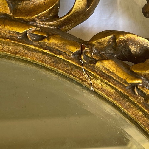 Antique mirror used with hand-carved frame over 100 years old