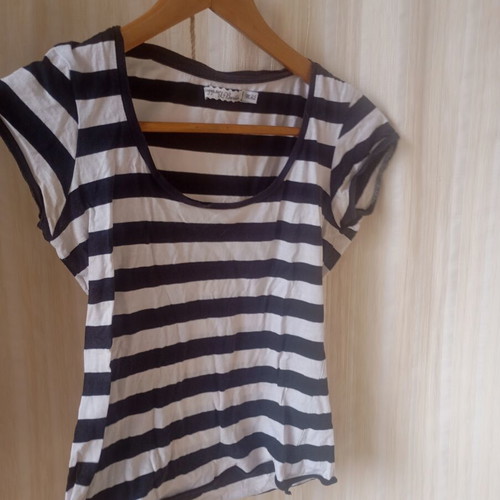Bershka striped blouse like new, black and white, size M