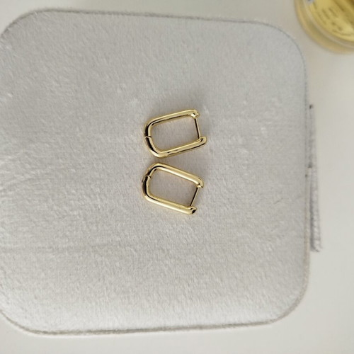 Rectangular hoops gold plated, new