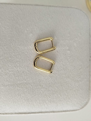 Rectangular hoops gold plated, new