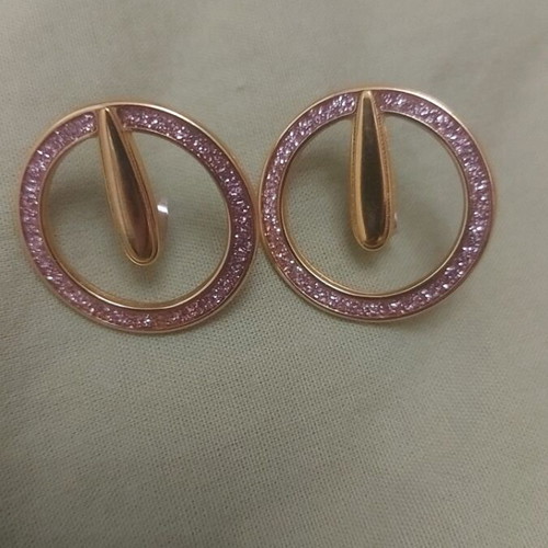 Steel earrings pink and gold like new