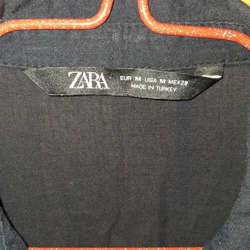Πουκάμισο-φόρεμα Zara μαύρο σαν καινούργιο με κεντημένες λεπτομέρειες μέγεθος M