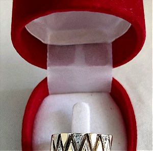 Ασημένιο δαχτυλίδι με χρυσό 14Κ(585)!