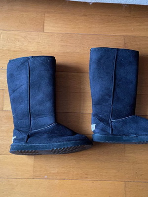 Boots with fur lining used, size 37, black