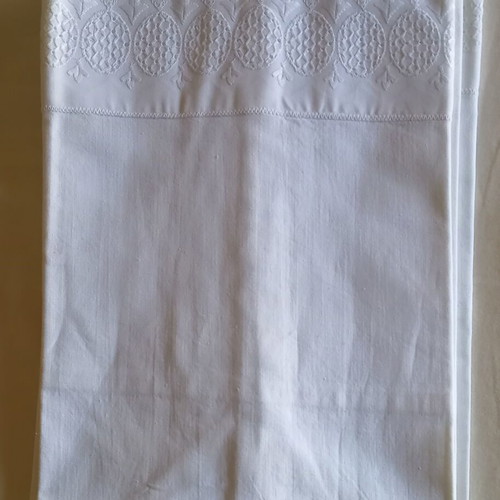 White vintage pillowcase