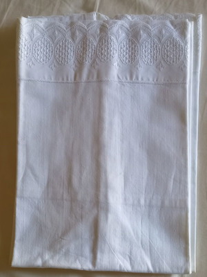 White vintage pillowcase