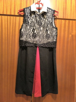 Dress used short with lace multicolor, size S