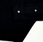  Πουκάμισο Λινό Ανδρικό slim-fit γιακάς μάο Μαύρο Μέγεθος XL