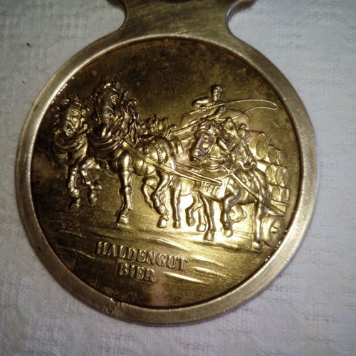 Vintage brass bottle opener Haldengut Bier like new