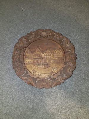 Wall wooden plate Frankfurt am Main 23 cm used